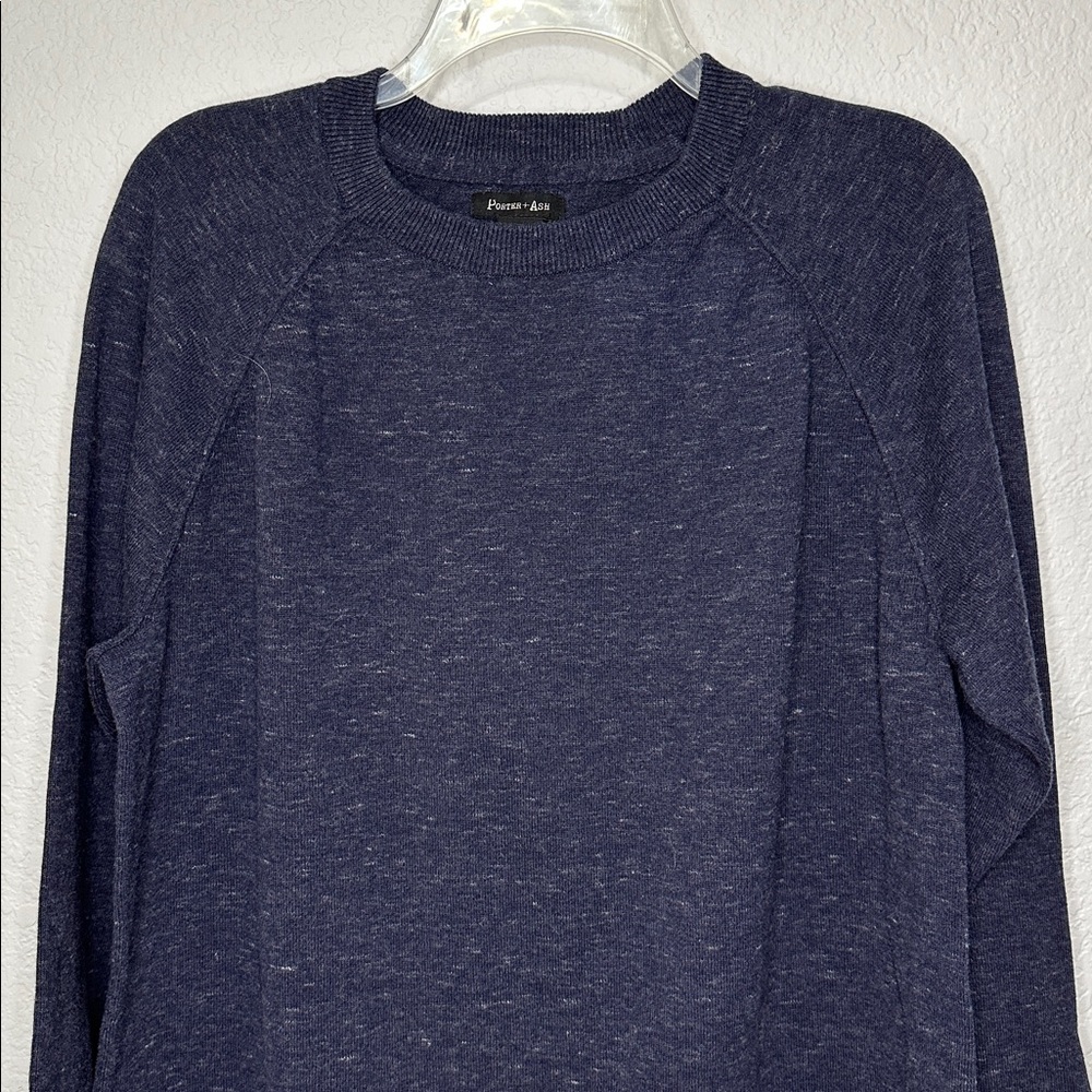 Porter + Ash Dark Blue Cotton Long Sleeve Shirt Large